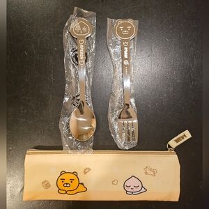 KAKAO FRIENDS Stainless Steel Cutlery Set (Spoon & Fork)